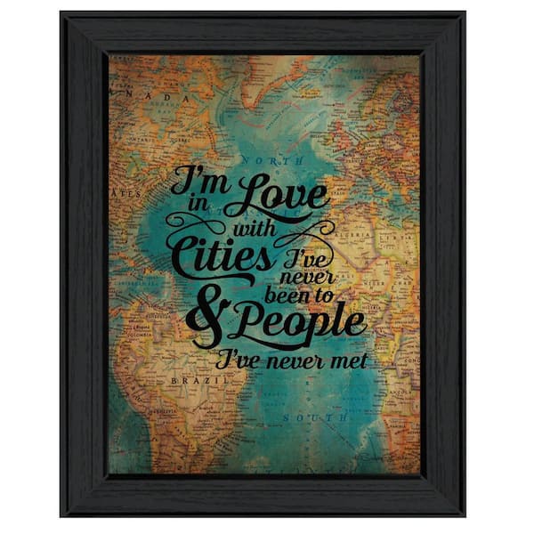 HomeRoots Charlie Cities and People 1-Piece Framed Wall Art 19 in. x 15 in.
