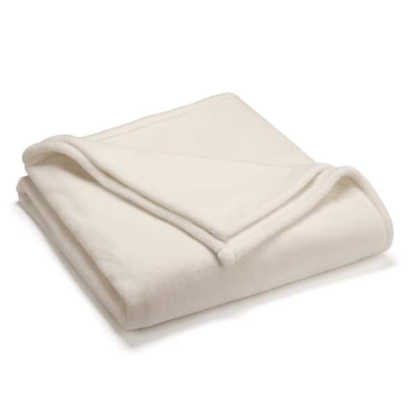 Vellux Sheared Mink Ivory Polyester Twin Blanket