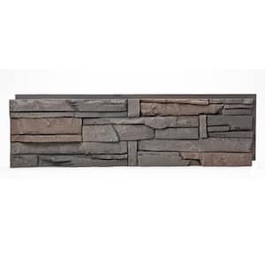 Stacked Stone Coffee 12 in. x 42 in. Faux Stone Siding Panel