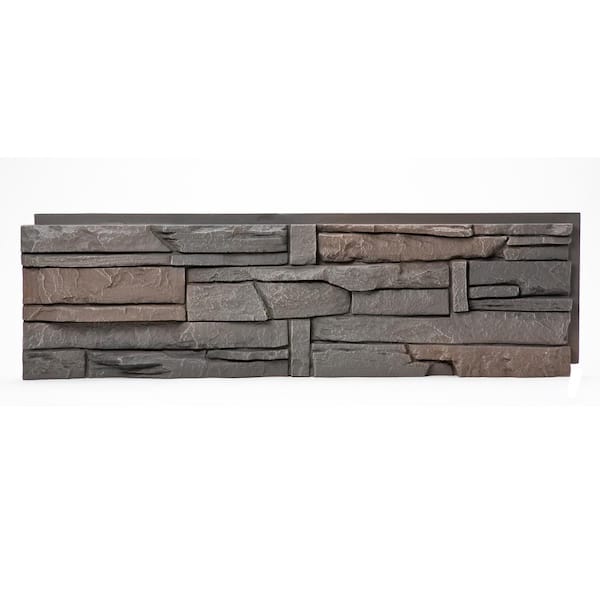 GenStone Stacked Stone Coffee 12 in. x 42 in. Faux Stone Siding Panel
