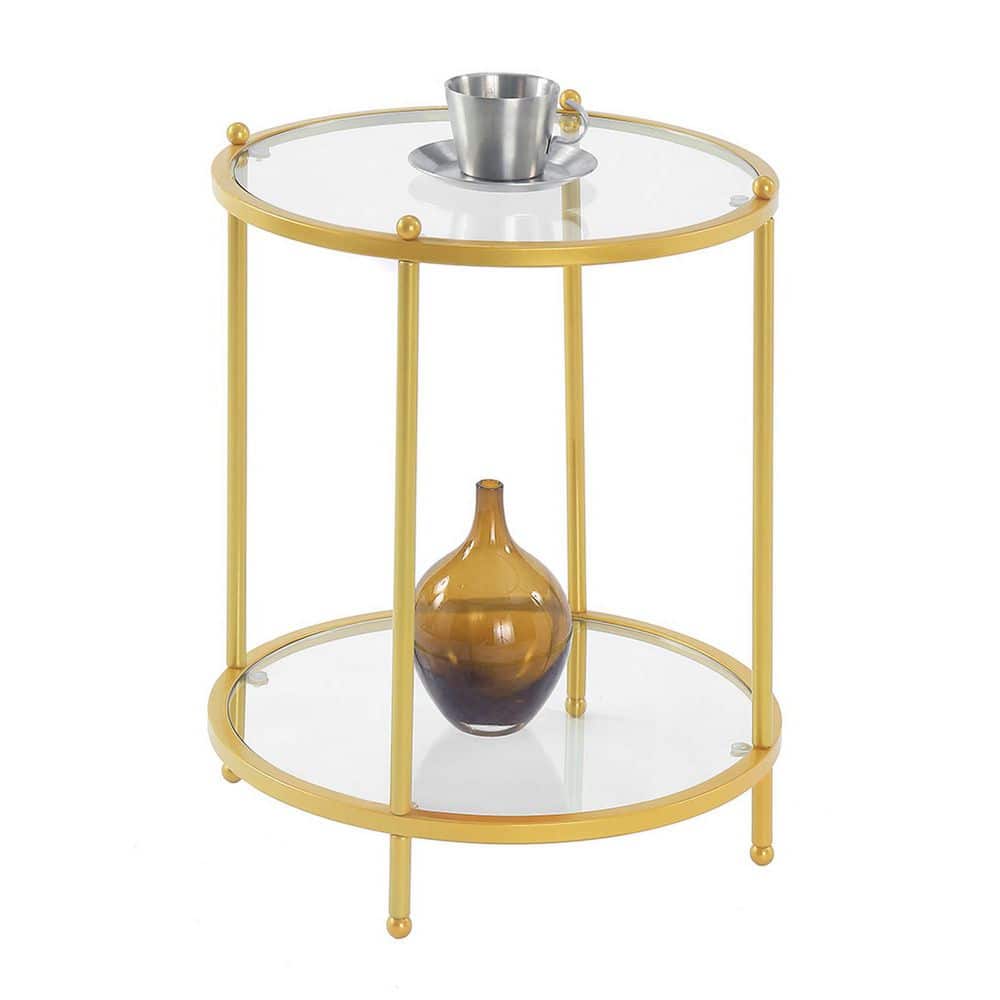 Royal Crest 18 in. Chrome Standard Height Round Glass Top End Table - thumbnail 2
