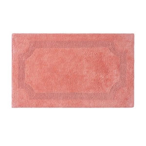 Solid Reversible Coral 17 in. x 24 in. Bath Mat