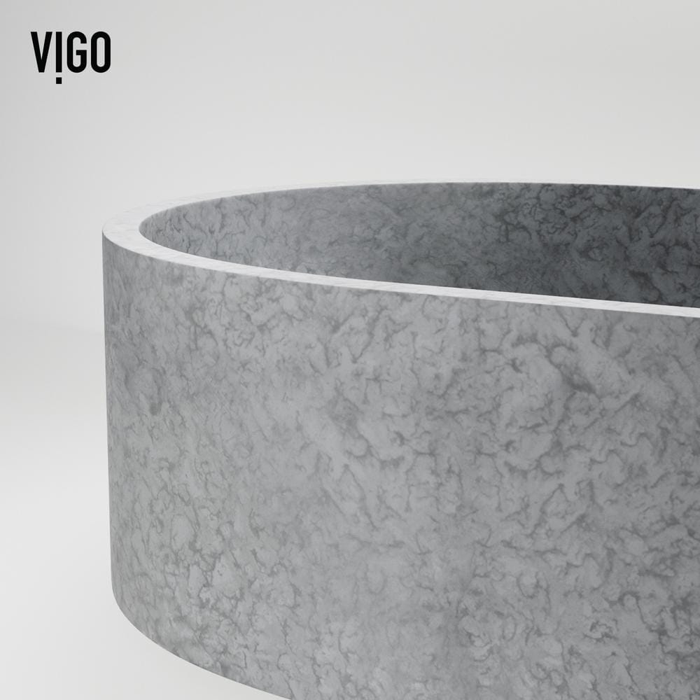 Giralda Gothic Gray Stone Oval Vessel Bathroom Sink