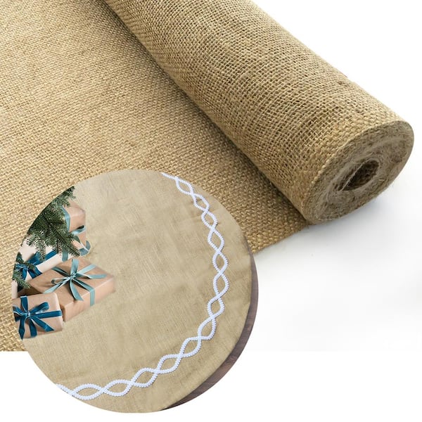 Wellco 3 ft. x 100 ft. Gardening Burlap Roll-Natural Burlap Fabric Accessory for Farmhouse Gardening Country Craft Projects