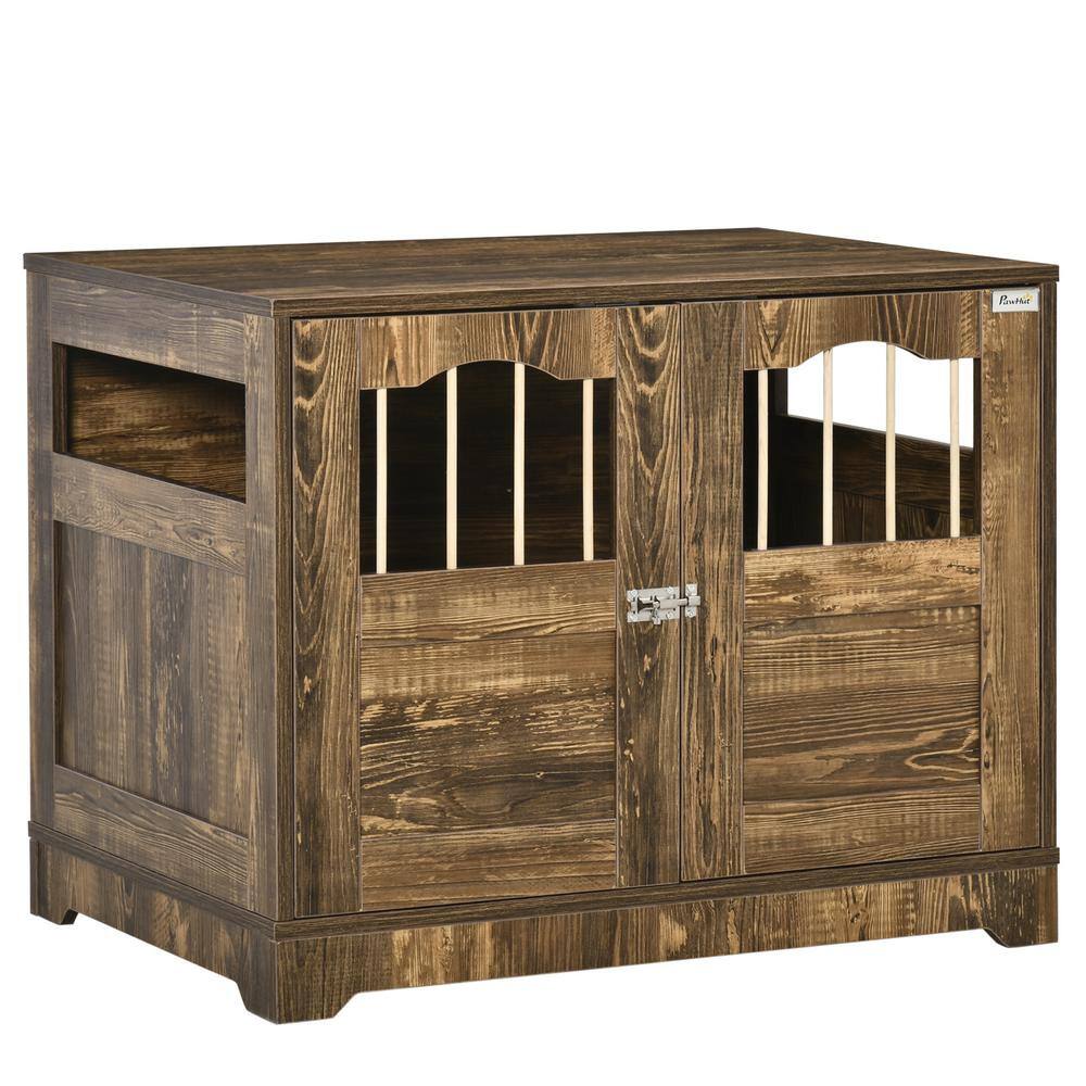 Pinnacle Woodcraft Amish Wood Dog Crate Entertainment Center - Large,  Durable, Spacious, and Airy