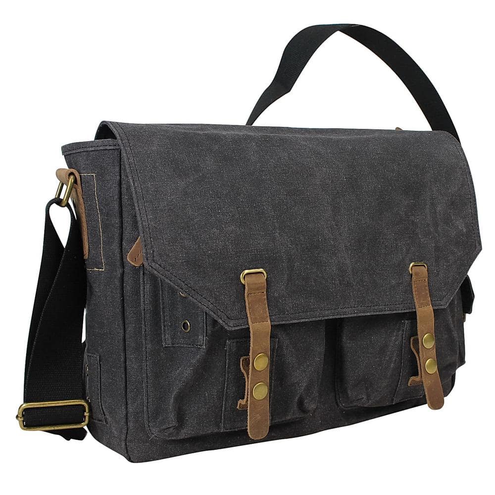 Vagarant 15 in. Casual Style Canvas Laptop Messenger Bag with 15 in. Laptop  Compartment. Green C31L-GRN - The Home Depot