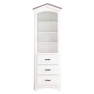 Tree House 14 in. Wide Pink and White Finish 4 Standard Bookcase