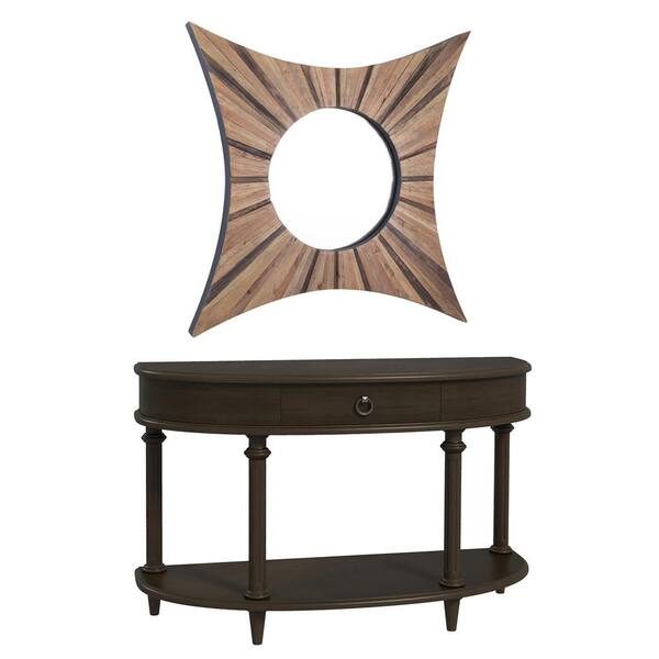 JAYDEN CREATION Strophades 46.5 in. Walnut Harf-Circle Composite Living Room Set with Wooden Legs