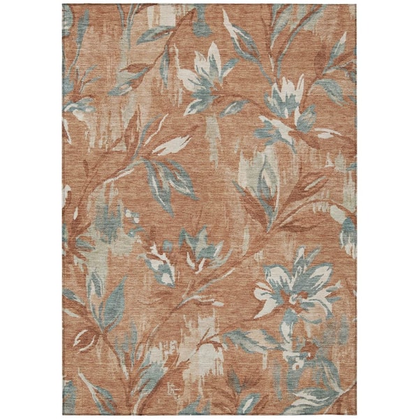 Chantille Machine Washable Indoor/Outdoor Abstract ACN2951 Terracotta 3 ft. x 5 ft. Area Rug