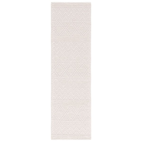 Natura 2 ft. x 7 ft. Ivory Chevron Striped Diamond Runner Rug