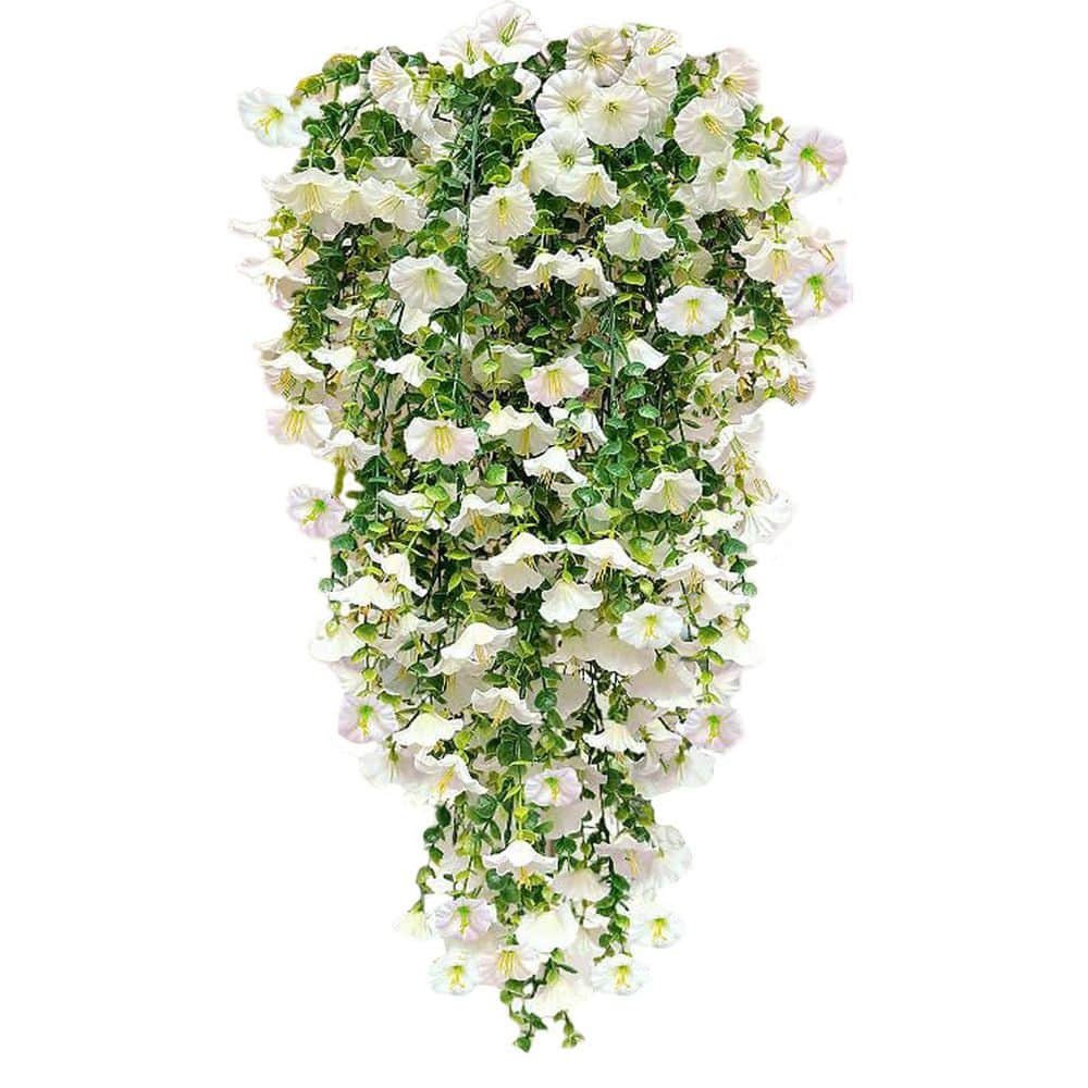 31 in. White Artificial Hanging Morning Glory Flowers for Indoor/Outdoor Decor price history on PriceWatchPro