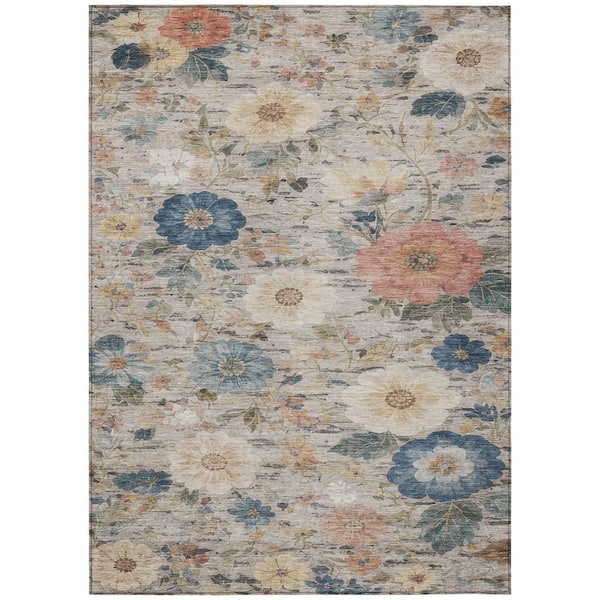 Chantille Machine Washable Indoor/Outdoor Abstract ACN2946 Putty 8 ft. x 10 ft. Area Rug