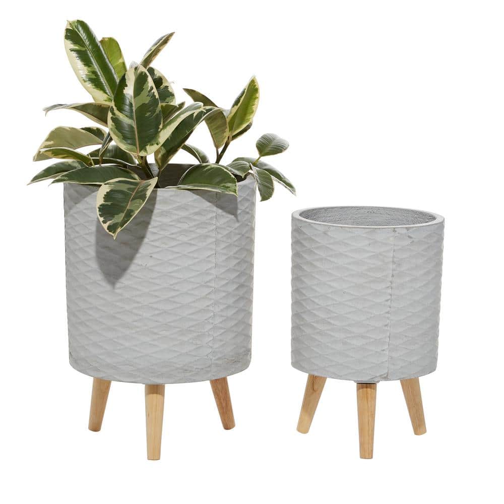 14 in. H and 16 in. H White Cylindrical MGO Planters (Set of 2) price history on PriceWatchPro