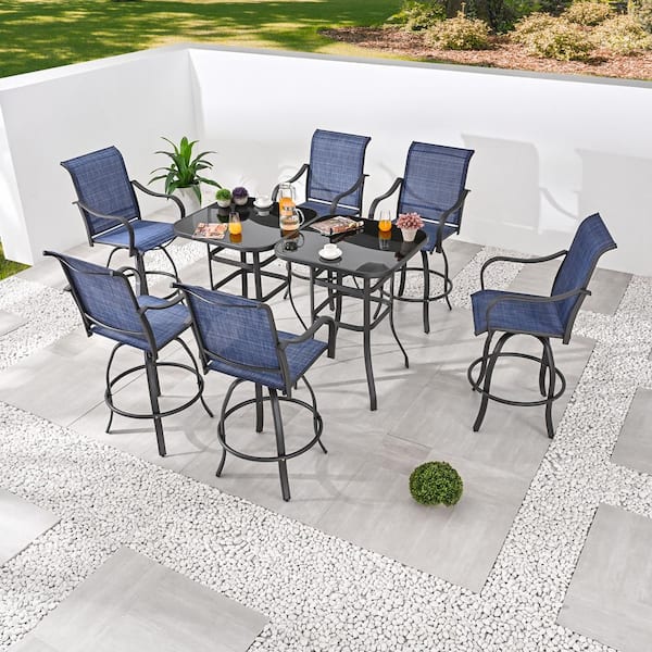 Patio Festival 8-Piece Square Metal Outdoor Dining Set