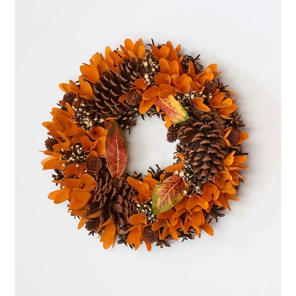 Unbranded 15 in. Fall Pine Cone And Wood Curl Wreath