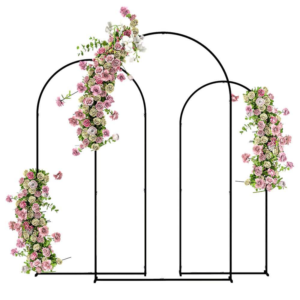 Metal Arch Backdrop Stand Set of 3,7/6.5/6 ft Wedding Arch Frame, Balloon B