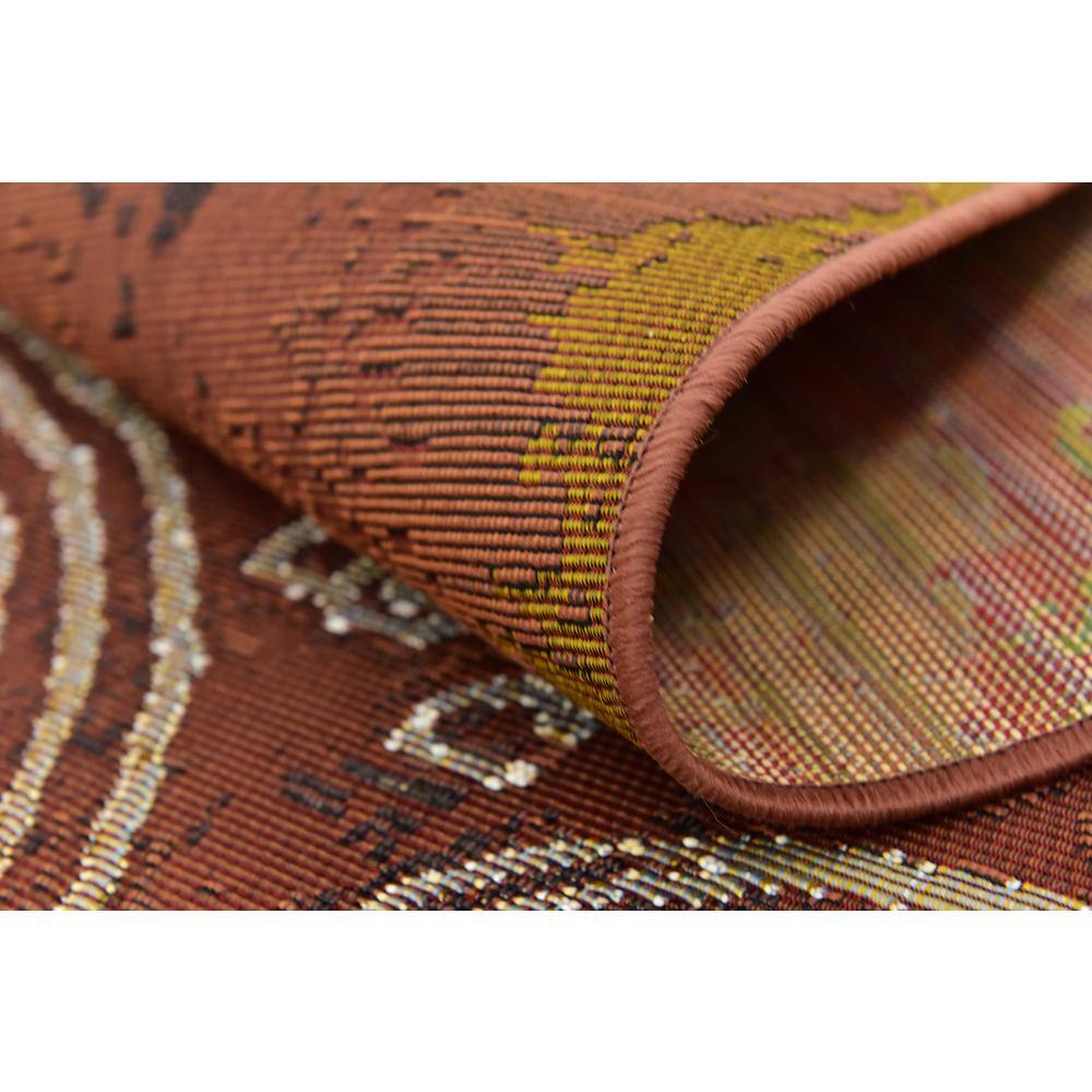 Rust Red Rectangular Synthetic Outdoor Area Rug 8' x 11'