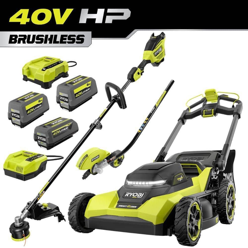 "40V HP Brushless 21"" Walk Behind Cross-Cut Self-Propelled Mower w/ String Trimmer, Edger- (3) Batteries & (2) Chargers" price history on PriceWatchPro