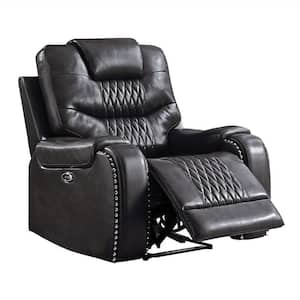 Braylon Magnetite PU Leather Recliner