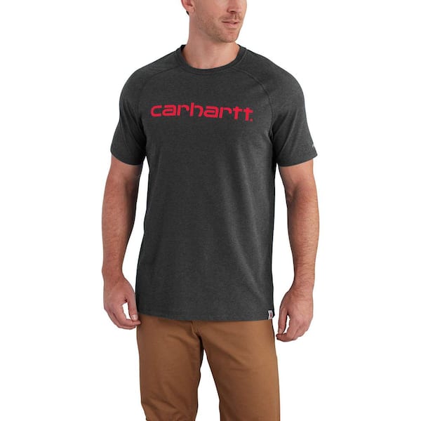 Carhartt Men's 3X-Large Carbon Heather Polyester/Cotton Force Cotton Delmont Graphic Short Sleeve T-Shirt