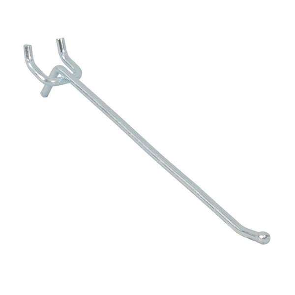 Everbilt 8 in. Zinc-Plated Steel Straight Peg Hooks (12-Pack) for
