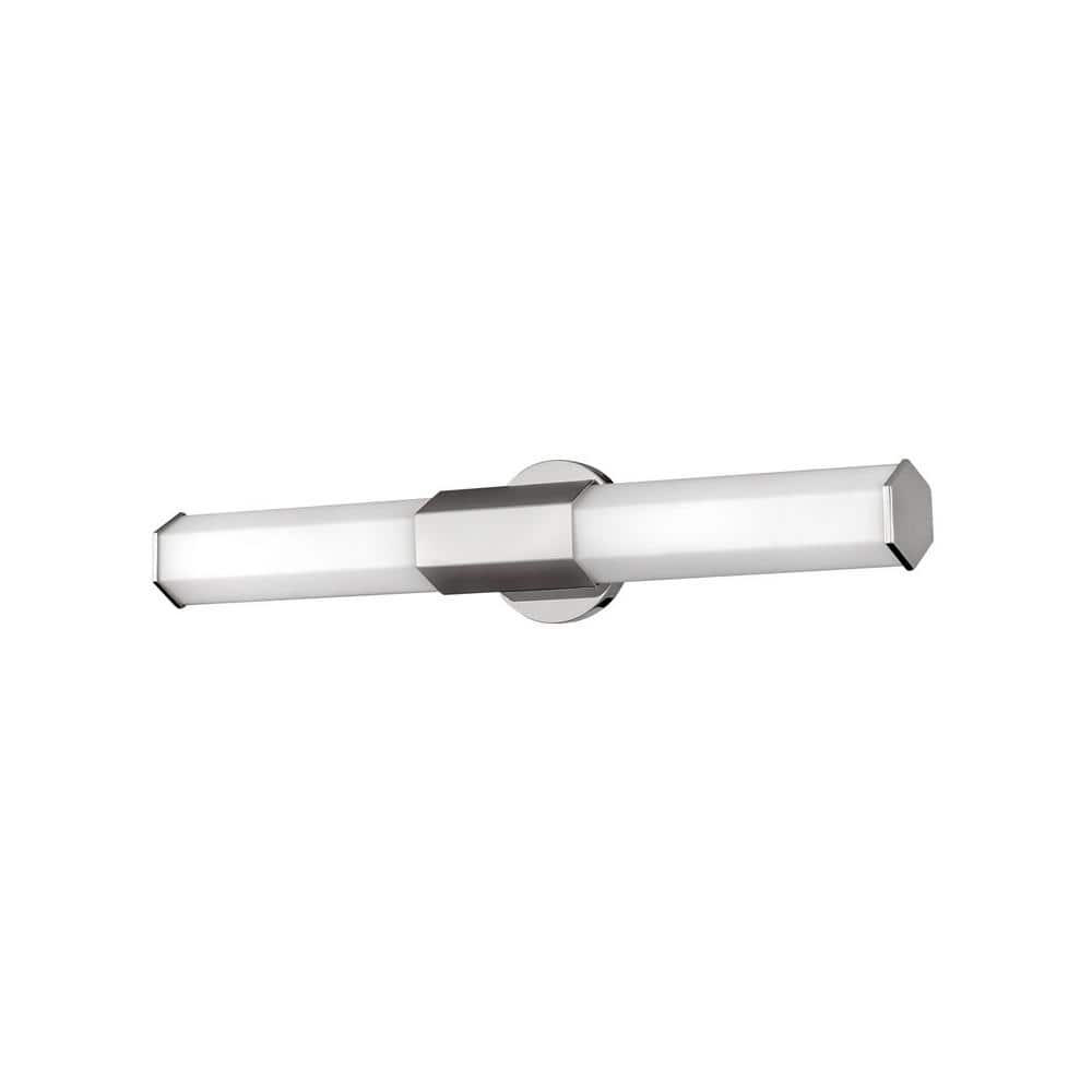 Polished Nickel Cylinder Outdoor Wall Light with Etched Glass