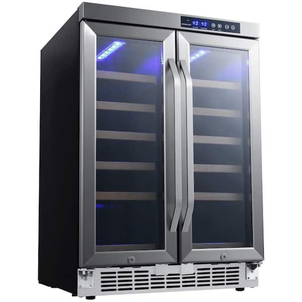 EdgeStar - 36 Bottle 24 in. Built-In French Door Dual Zone Wine Cooler