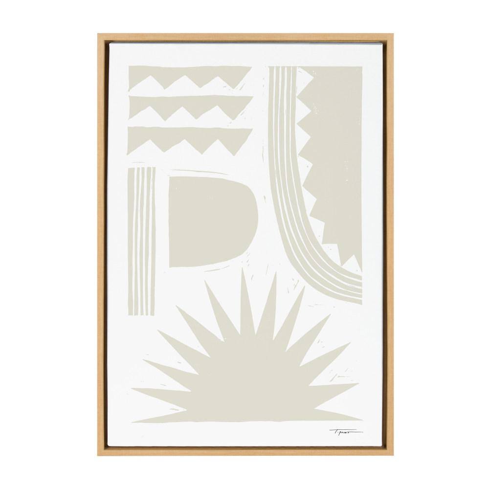 Sylvie Burst Neutral 1-Piece Natural Framed Canvas Art Print, 33.00 in. x 23.00 in. price history on PriceWatchPro