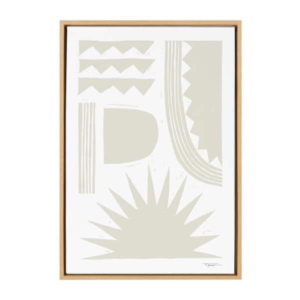 Kate and Laurel Sylvie Burst Neutral 1-Piece Natural Framed Canvas Art Print, 33.00 in. x 23.00 in.
