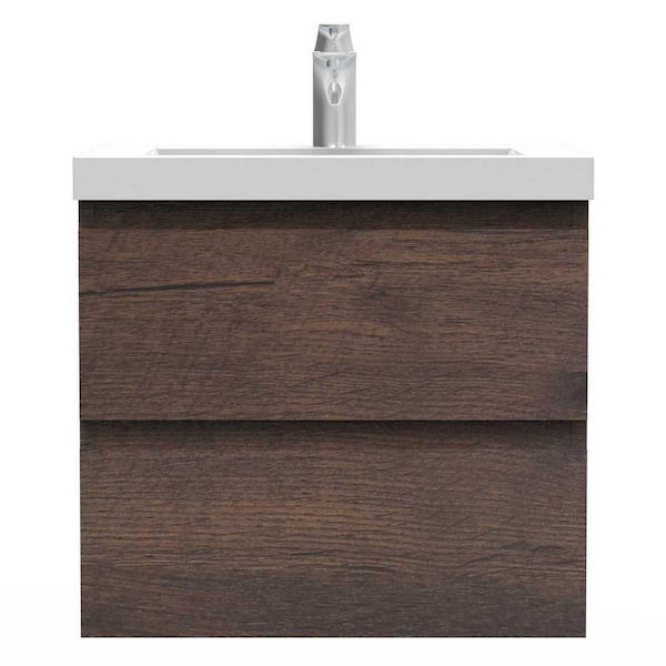 George William Cabinetry Hammond Rose Wood 29.3 in. W x 19.5 in. D. x 20.5 in. H Modern Design Bathroom Furniture Set Bathroom Cabinet with Basin