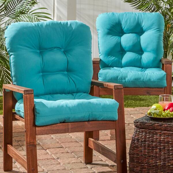 Greendale Home Fashions Solid Teal 21 in. x 42 in. Outdoor Dining