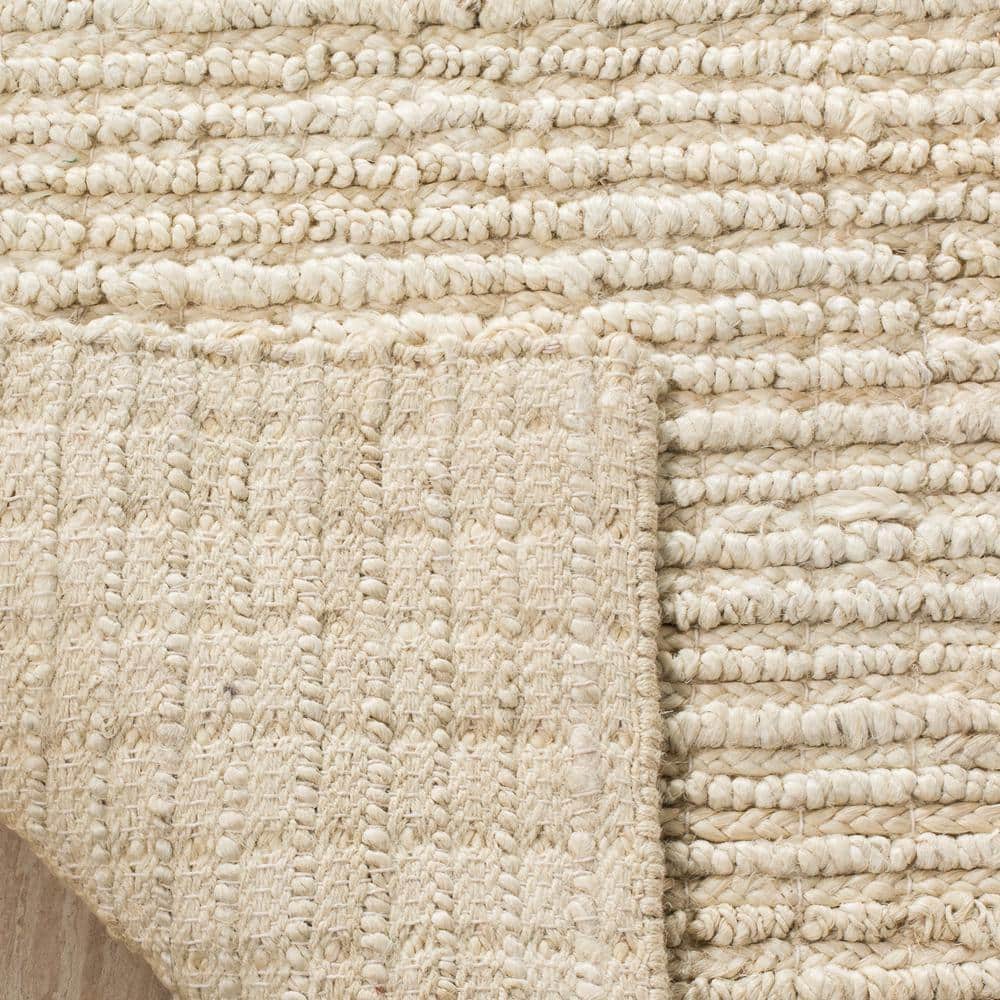 Handwoven Ivory Jute Natural Fiber Rug 2'6" x 12'