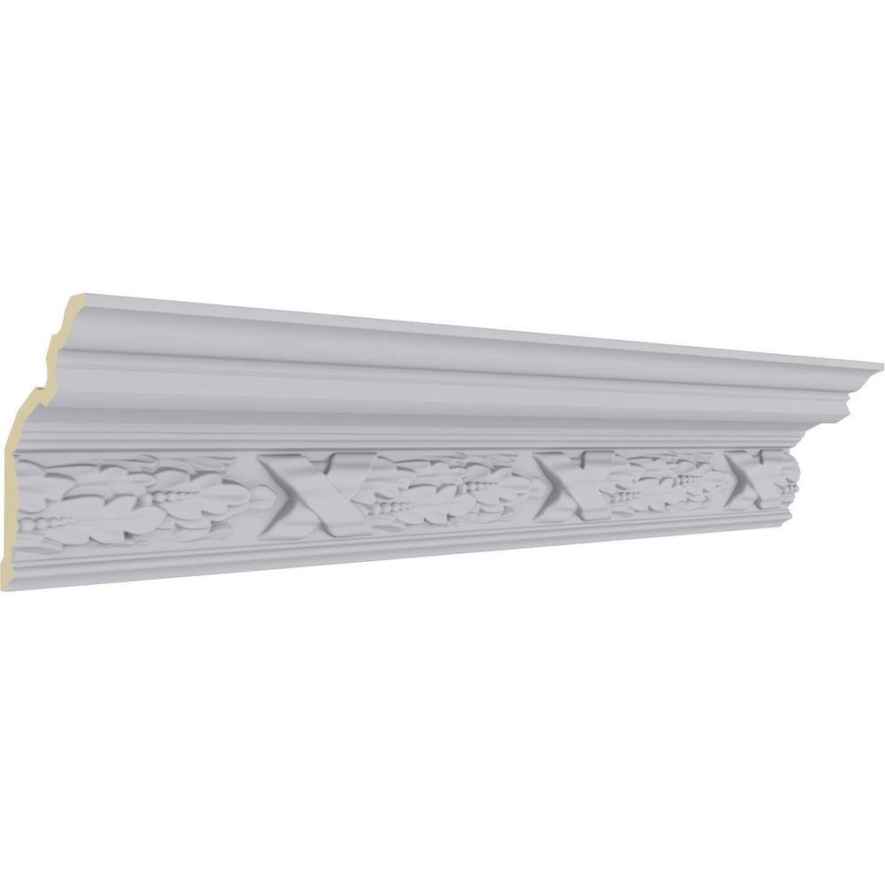 Primed White Polyurethane Geometric Crown Moulding Sample