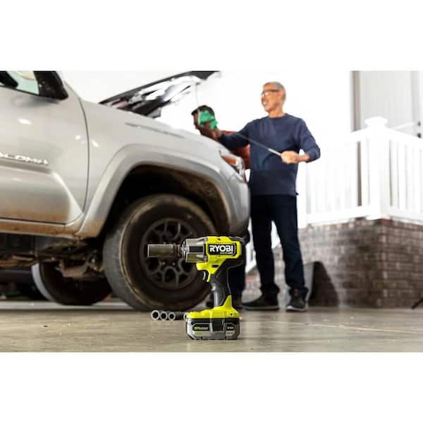 RYOBI ONE+ HP 18V Brushless Cordless 4-Mode 1/2 in. Impact Wrench (Tool Only) w/ 1/2 in. Metric Deep Impact Socket Set (11-PC)