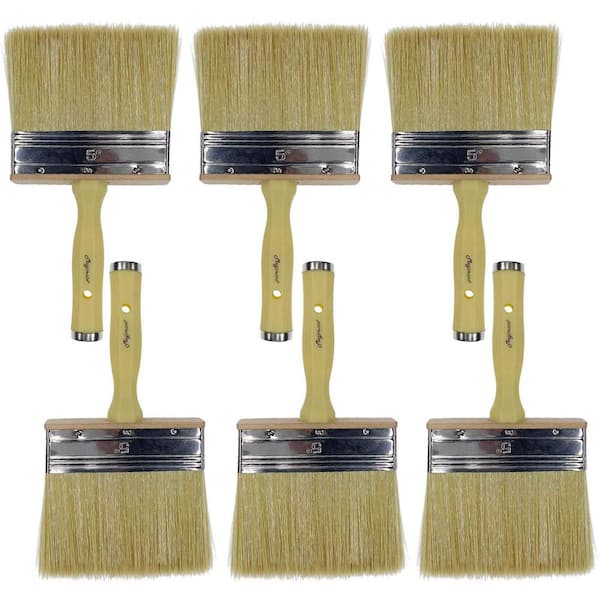 10 in. Paint Brush for Quick Decking Fence Walls and Furniture Paint Application, Yellow (6-Pack)