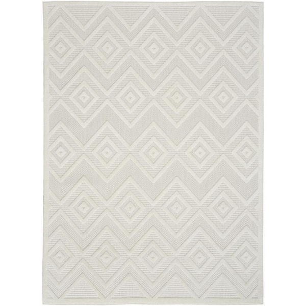 Ivory 4 ft. x 6 ft. Woven Polypropylene;Polyester Indoor/Outdoor Area Rug