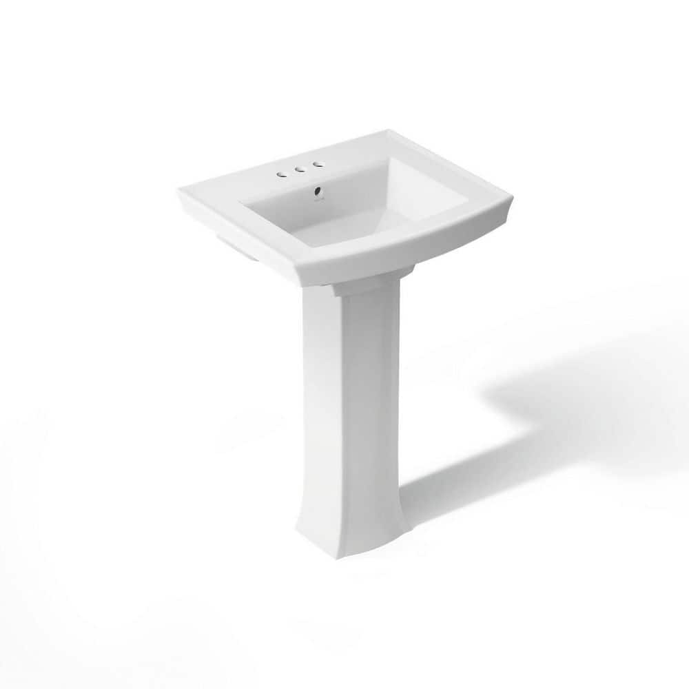 Archer 24 in. x 20.44 in. Pedestal Bathroom Sink in White Vitreous China price history on PriceWatchPro