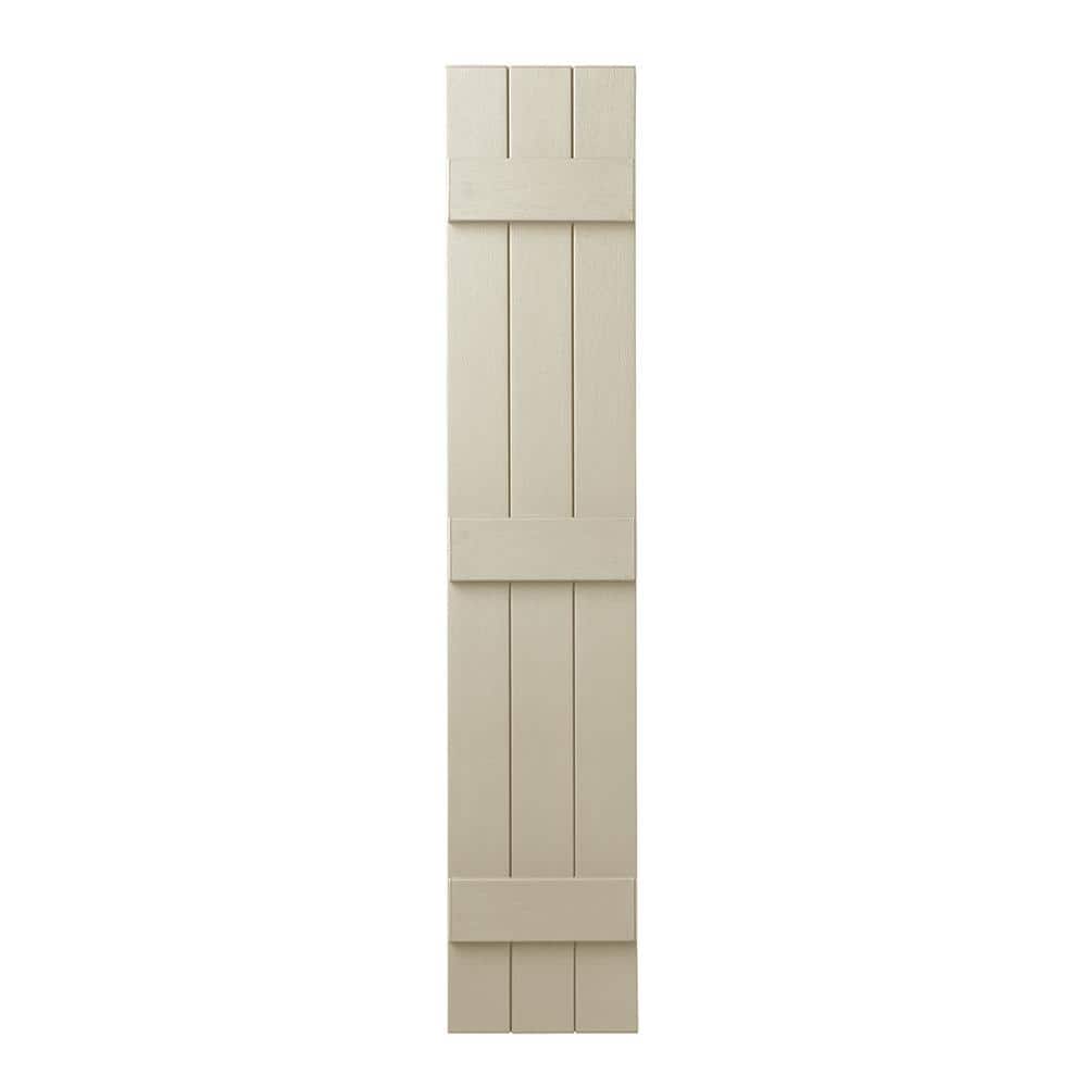 11 in. x 63 in. Polypropylene Plastic 3-Board Closed Board and Batten Shutters Pair in Sand Dollar price history on PriceWatchPro