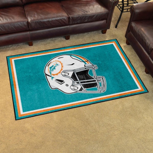 Officially Licensed NFL Miami Dolphins Vintage Logo Football Rug