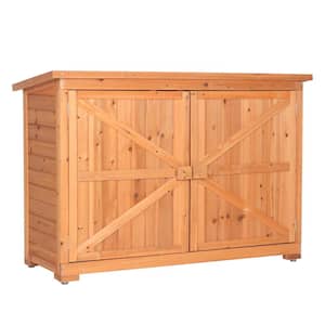 1.5 ft. W x 4.2 ft. D Wood Shed with Lockable Double Door (17 sq. ft.)