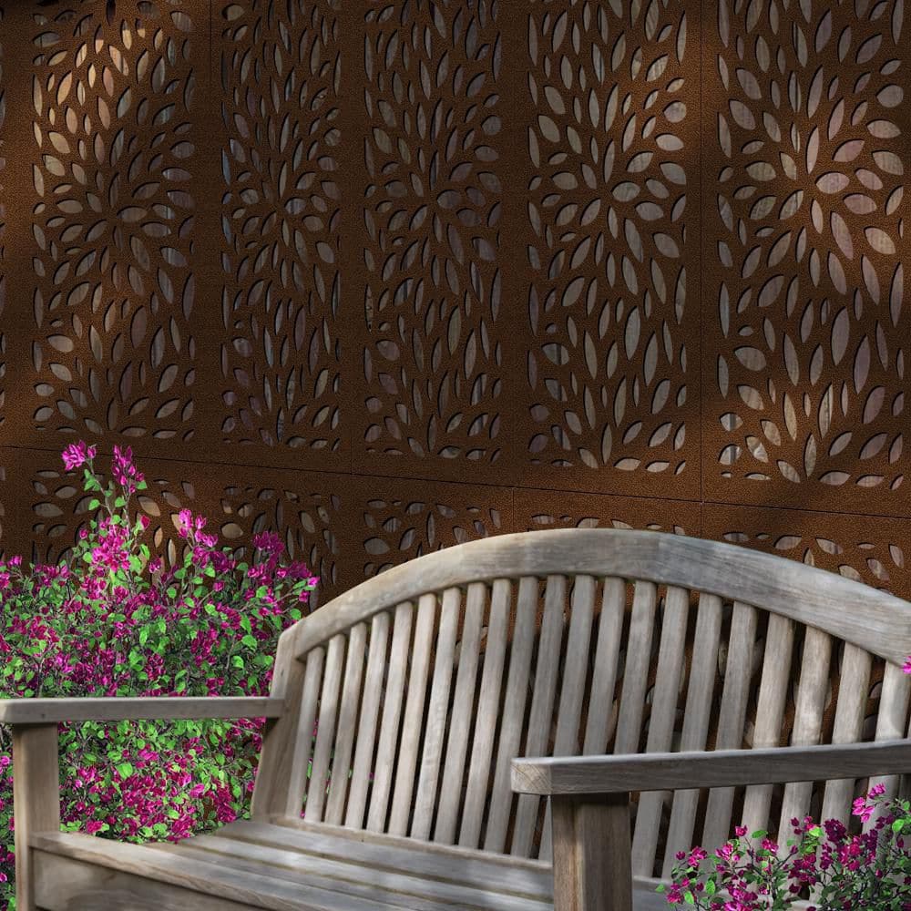 Espresso Brown Floral Recycled Polymer Privacy Panel
