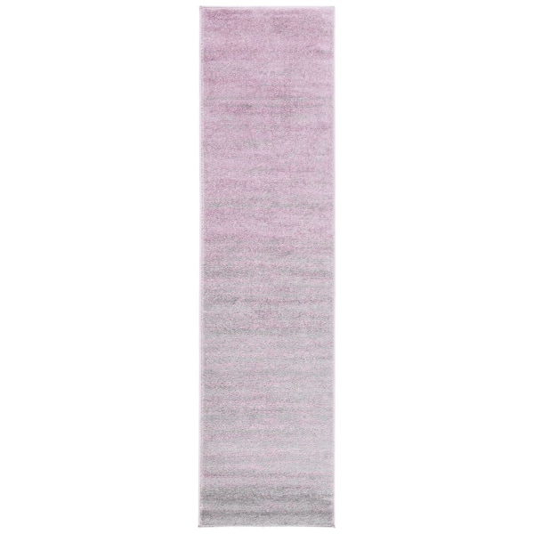 Adirondack 2 ft. x 9 ft. Purple/Green Solid Color Striped Runner Rug