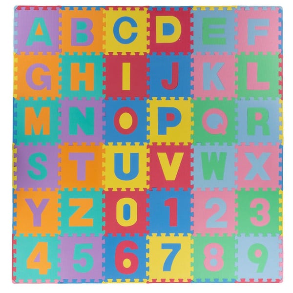 96-Piece Alphabet and Number Puzzle Foam Floor Playmat