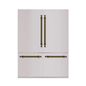 Classico 60 in. 32 Cu.Ft. Counter-Depth Built-in Bottom Mount Refrigerator in Stainless steel with Classico Bronze Trim