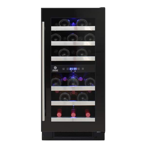 Unbranded 14.8 in. W 28-Bottle Dual Zone Beverage And Wine Cooler in Black
