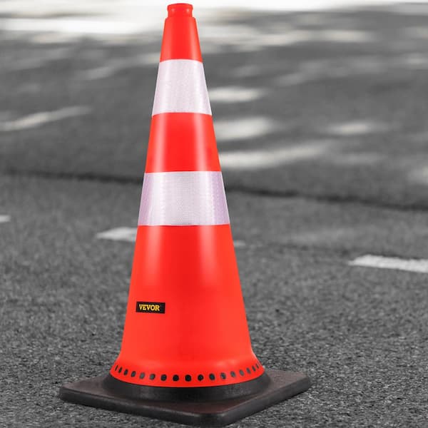 Traffic Safety Cones, 30 in. Traffic Cones, PVC Orange Construction Cones, Reflective Collars Traffic Cones (8 pcs)