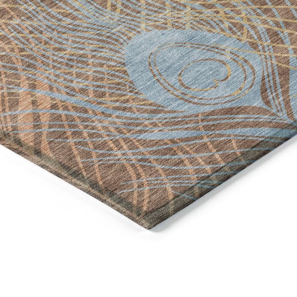 Chantille Machine Washable Indoor/Outdoor Abstract ACN2273 Brown 3 ft. x 5 ft. Area Rug
