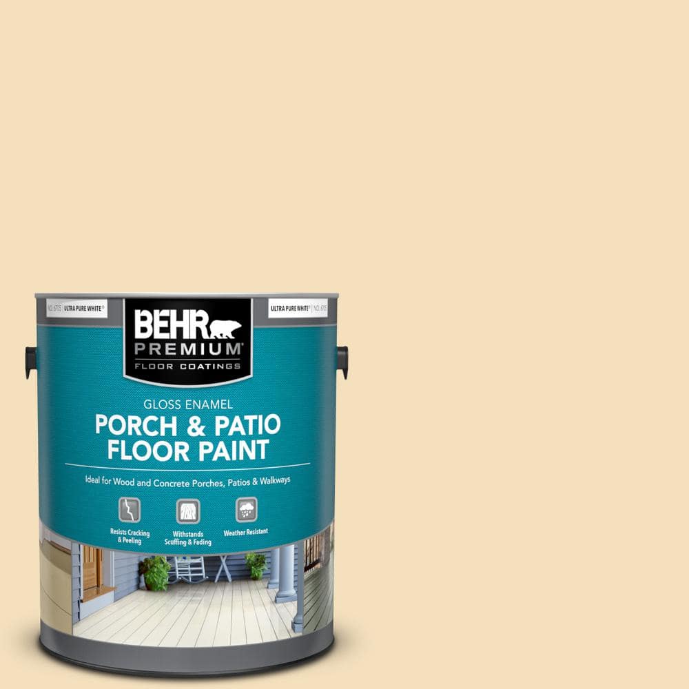 BEHR PREMIUM 1 Gal 320E 2 Cracked Wheat Gloss Enamel Interior   Cracked Wheat Behr Premium Patio Paint 670501 64 1000 