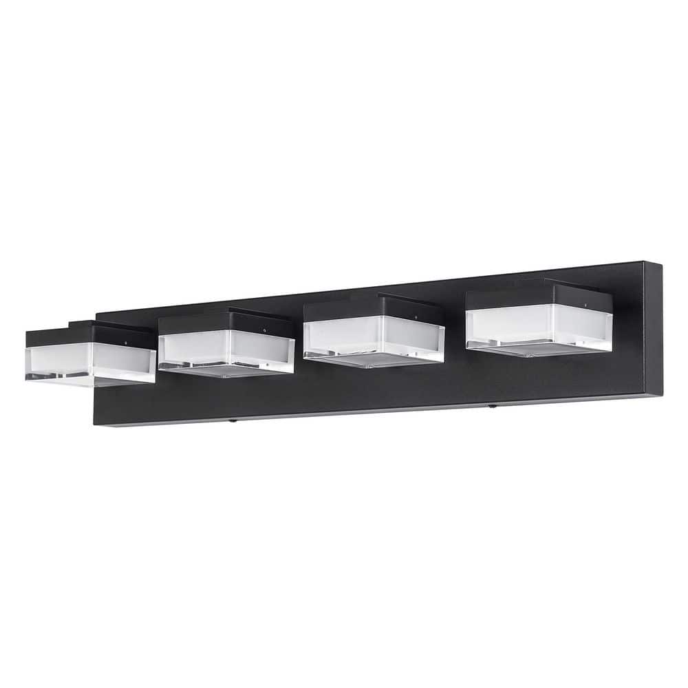 24.8 in. 4-Light Modern Black LED Vanity Light Bar with Acrylic Shades price history on PriceWatchPro