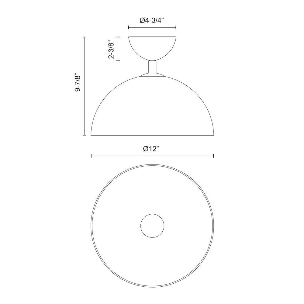 Jude Brushed Gold and Clear Glass Semi-Flush Mount Light